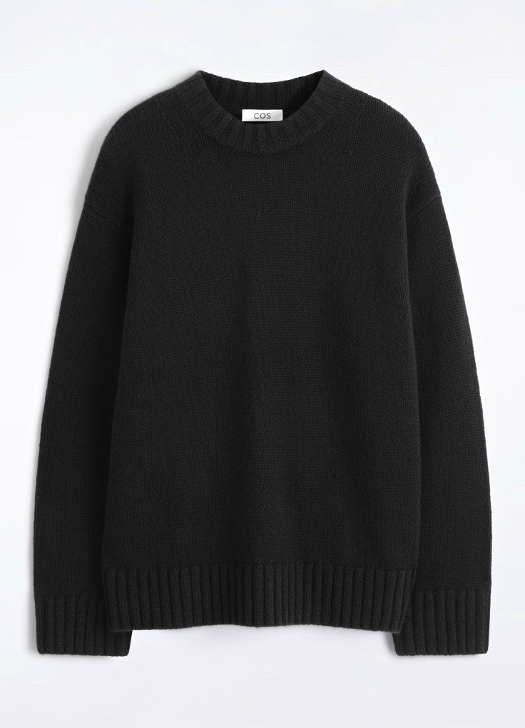 COS Pure Cashmere Crew Neck Sweater XS In Black COS Pure Cashmere Crew Neck Sweater XS In Black