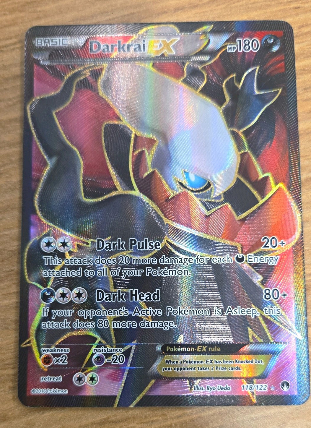 Darkrai EX Full Art Holo Ultra Rare XY BREAKpoint 118/122 Pokemon Holo NM Darkrai EX Full Art Holo Ultra Rare XY BREAKpoint 118/122 Pokemon Holo NM