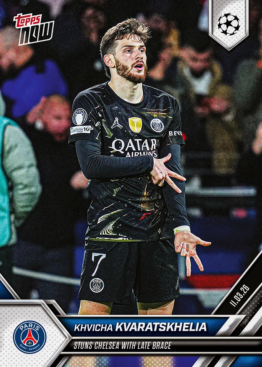 TOPPS NOW 25-2026 UCL CHAMPIONS LEAGUE #105 KVICHA KVARATSKHELIA PSG PREORDER