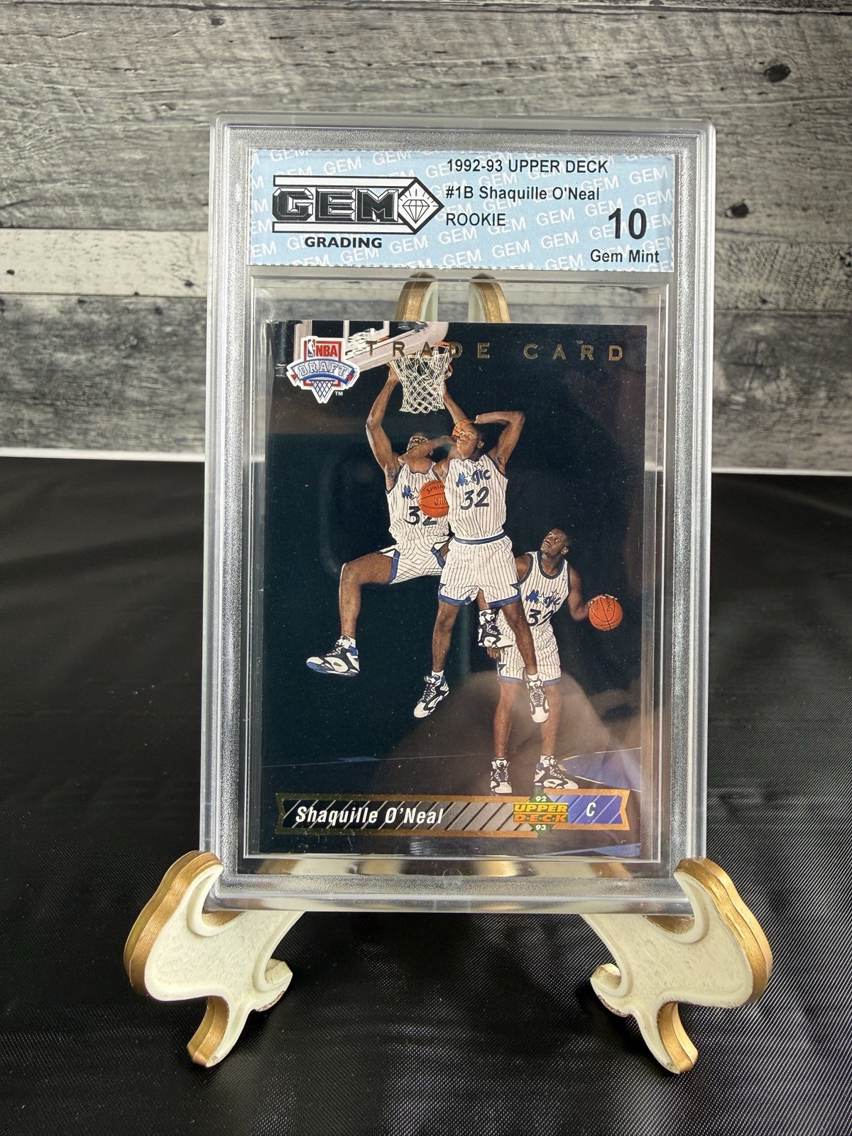 Shaquille O'Neal Rookie 1992-93 Upper Deck #1B RC Card NBA Magic GEM MINT 10 Shaquille O'Neal Rookie 1992-93 Upper Deck #1B RC Card NBA Magic GEM MINT 10