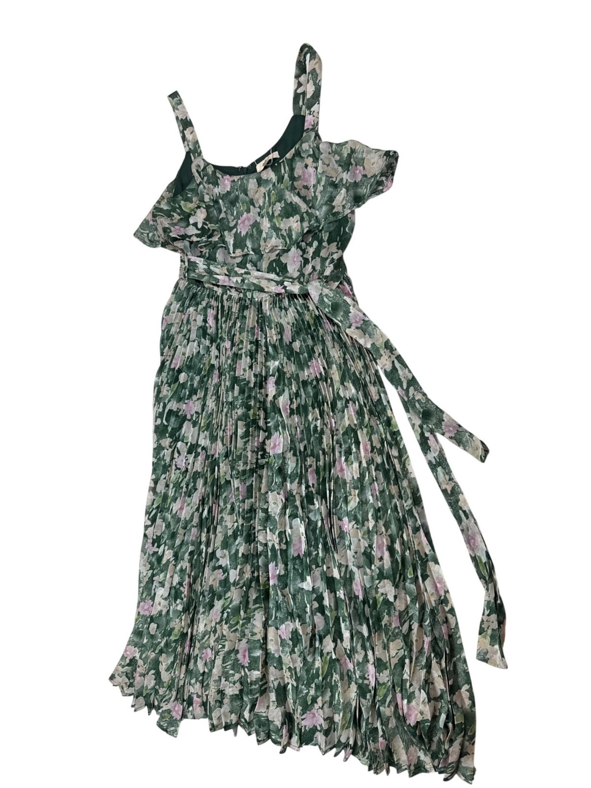 NWT Easel Womens Floral Maxi Dress Green Large Sleeveless Smock Pleated (S493) NWT Easel Womens Floral Maxi Dress Green Large Sleeveless Smock Pleated (S493)