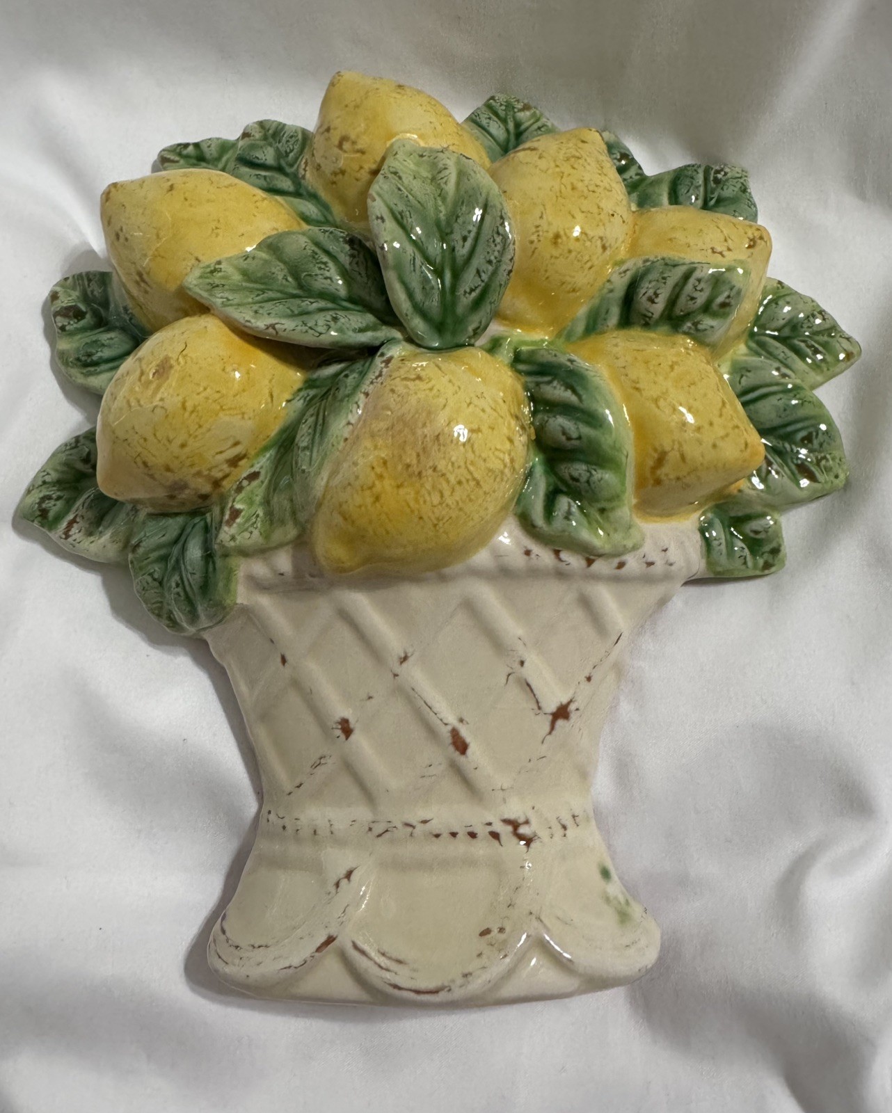 Vintage Italian Style Ceramic Lemon Basket Wall Hanging Decor 10”T Cottagecore Vintage Italian Style Ceramic Lemon Basket Wall Hanging Decor 10”T Cottagecore