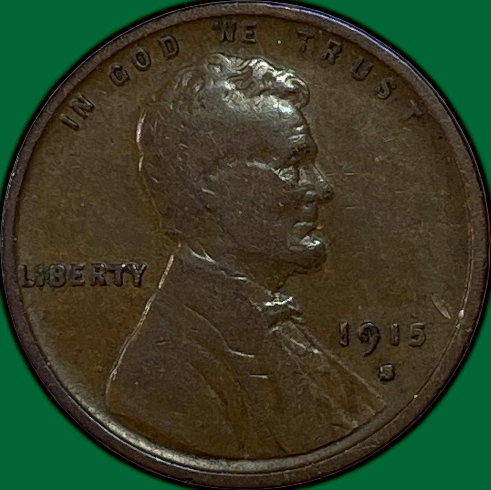 1915-S Lincoln Wheat Cent Fine F Coin #49534
