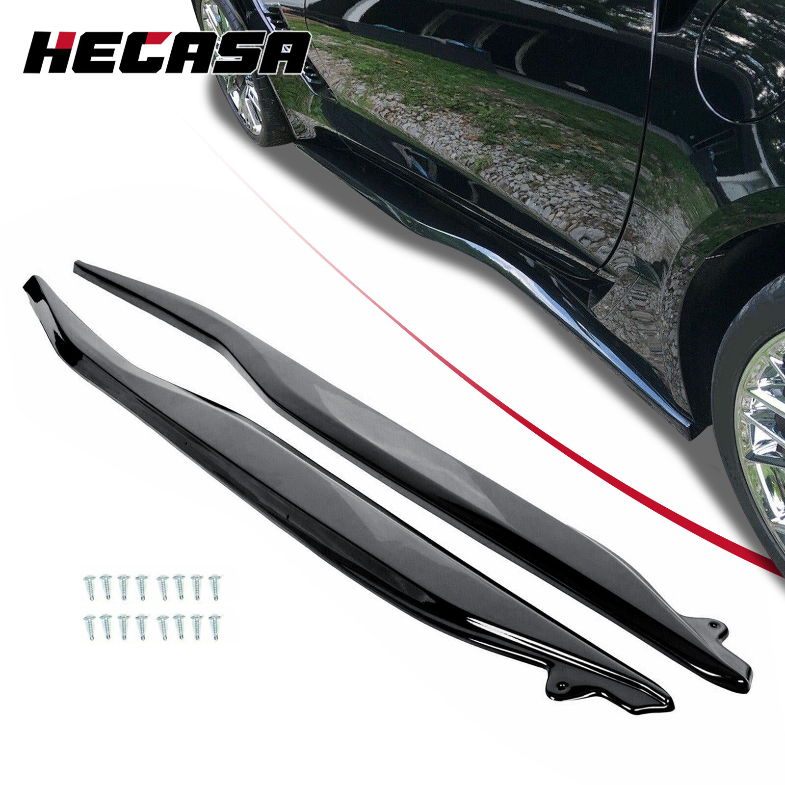For 2014-19 Chevrolet Corvette C7 Side Skirt Z06 Style Rocker Panels Gloss Black For 2014-19 Chevrolet Corvette C7 Side Skirt Z06 Style Rocker Panels Gloss Black