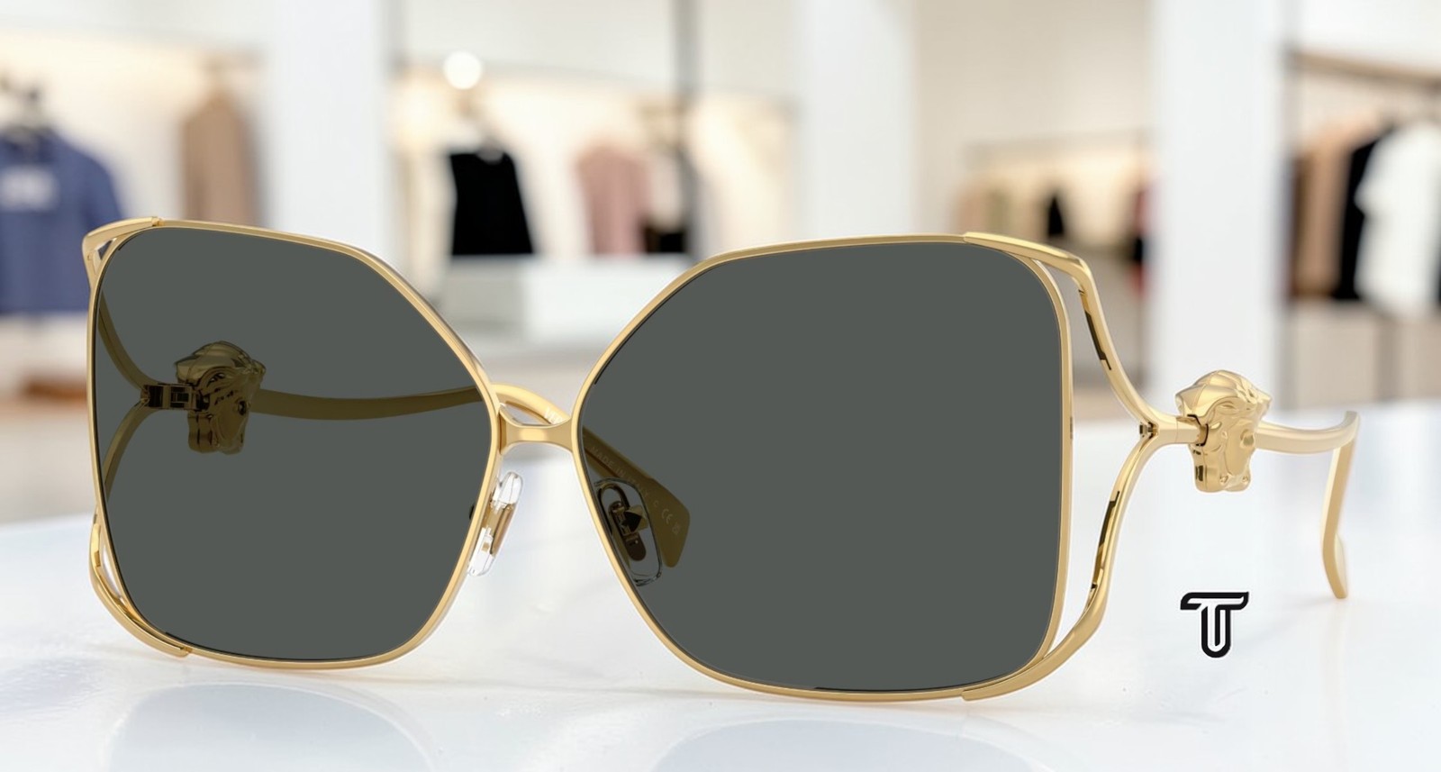 VERSACE VE2288 100287 Gold Dark Grey 62 mm Women\'s Sunglasses
