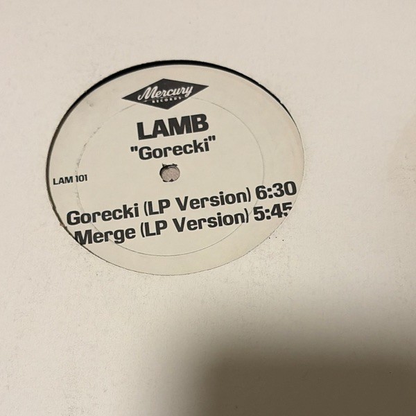 Lamb Gorecki Vinyl Record, Mercury Records, Electronic, LAM 101 Lamb Gorecki Vinyl Record, Mercury Records, Electronic, LAM 101