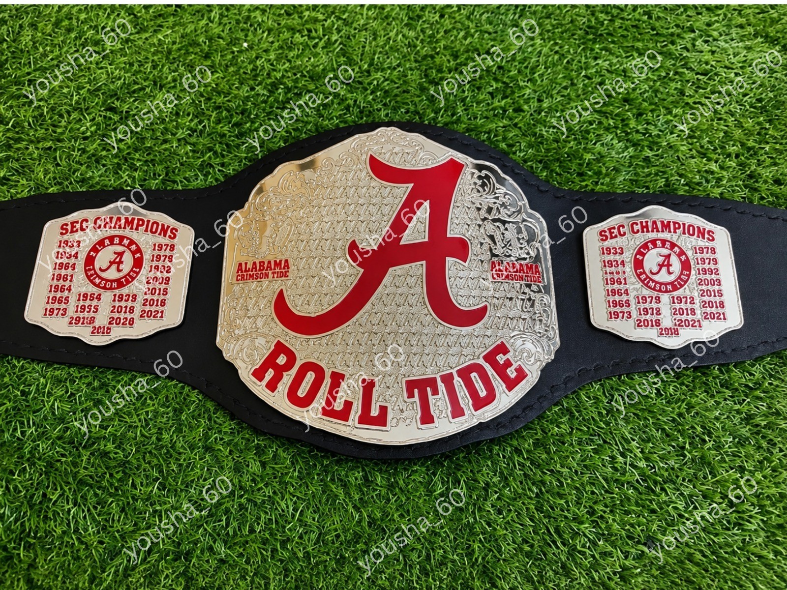 Custom Alabama Roll Tide Championship Fan Belt 4mm Brass Custom Alabama Roll Tide Championship Fan Belt 4mm Brass