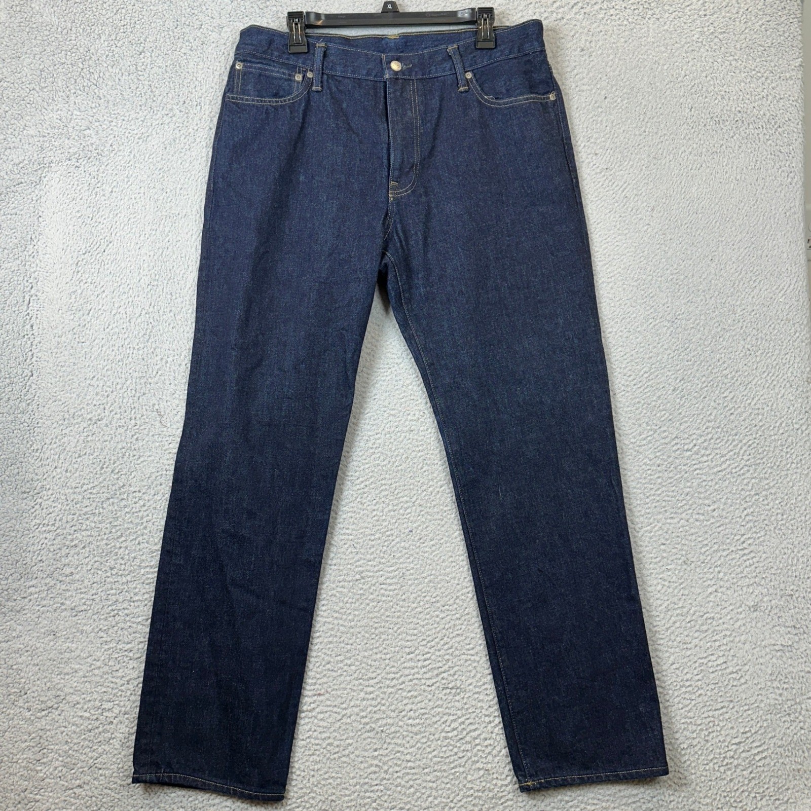 J Crew Jeans Mens 34X32 Classic Straight Indigo Blue Dark Wash Casual Denim EUC
