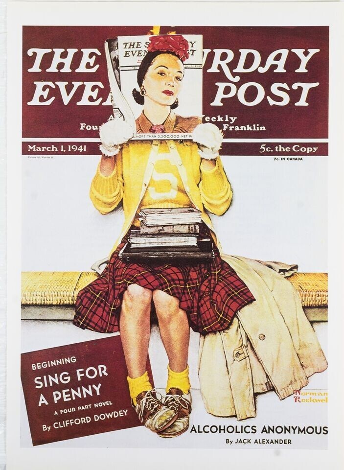 Saturday Evening Post March 1 1941 Norman Rockwell The Glamour Girl Cover Print