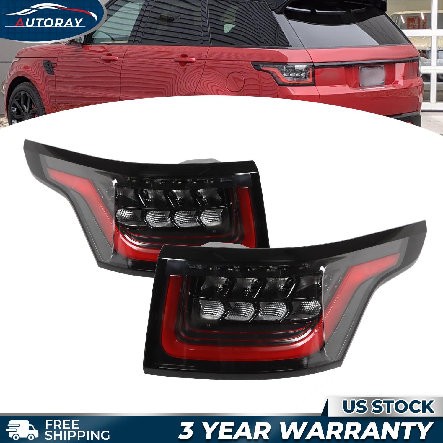 Rear LED Tail Light Assembly For 2014-2022 Land Rover Range Rover Sport 2pcs Rear LED Tail Light Assembly For 2014-2022 Land Rover Range Rover Sport 2pcs