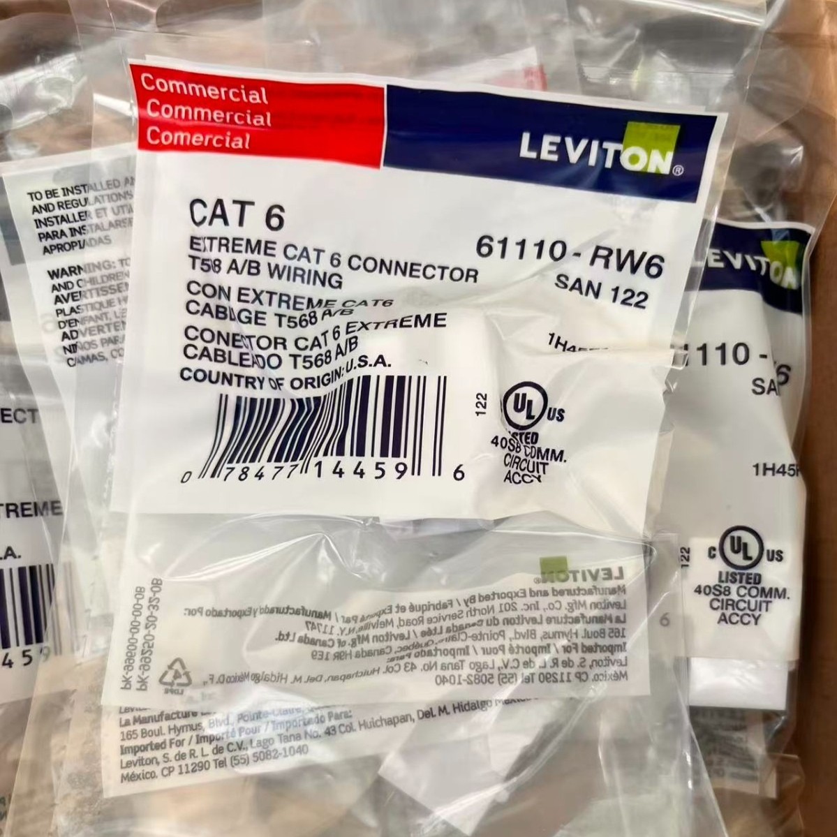 Qty50  NEW For Leviton 61110-RW6 Cat 6 Keystone jack Gigabit RJ45 White