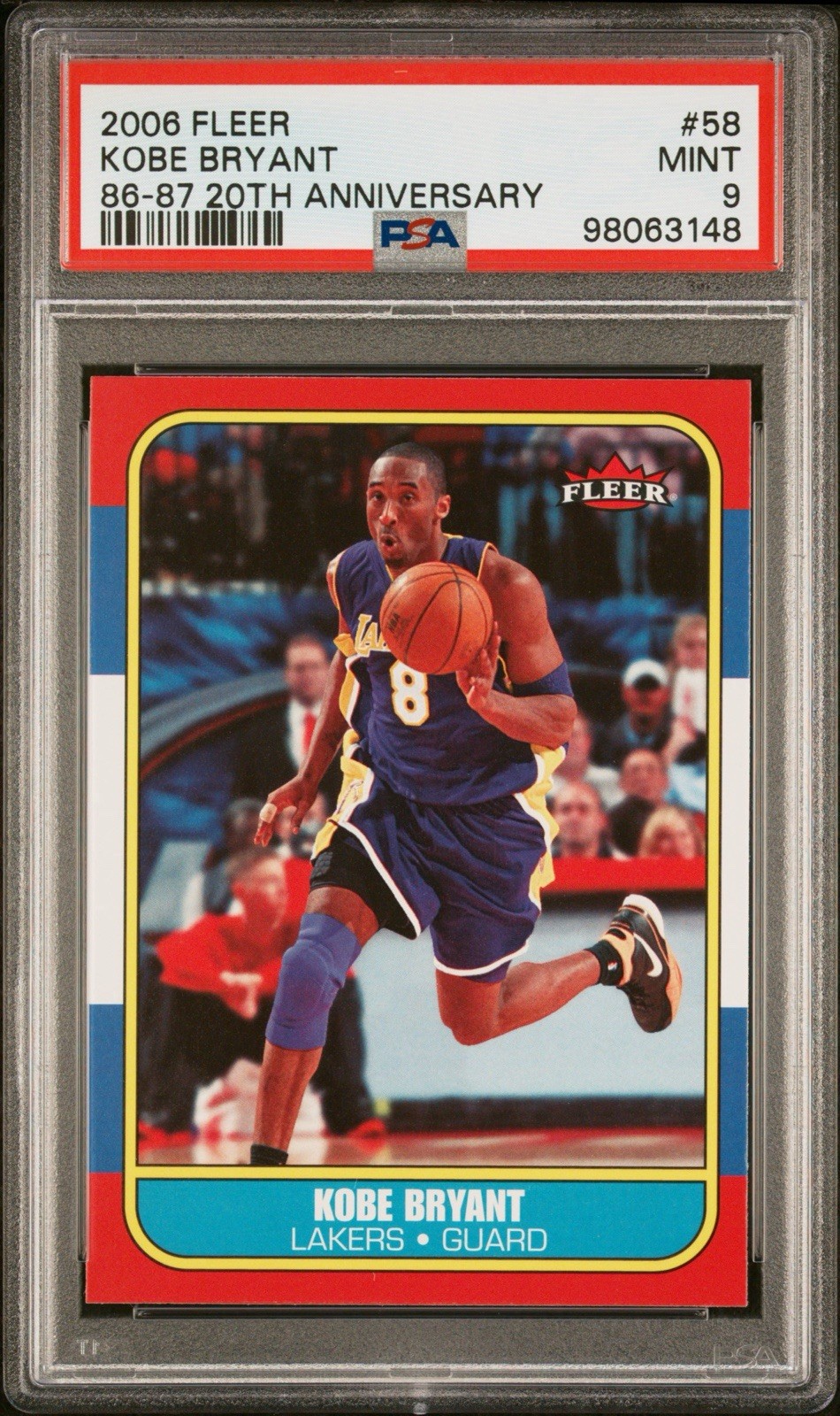 PSA 9 KOBE BRYANT 2006-07 FLEER 86-87 20TH ANNIVERSARY #58 LAKERS MINT RETRO NBA PSA 9 KOBE BRYANT 2006-07 FLEER 86-87 20TH ANNIVERSARY #58 LAKERS MINT RETRO NBA