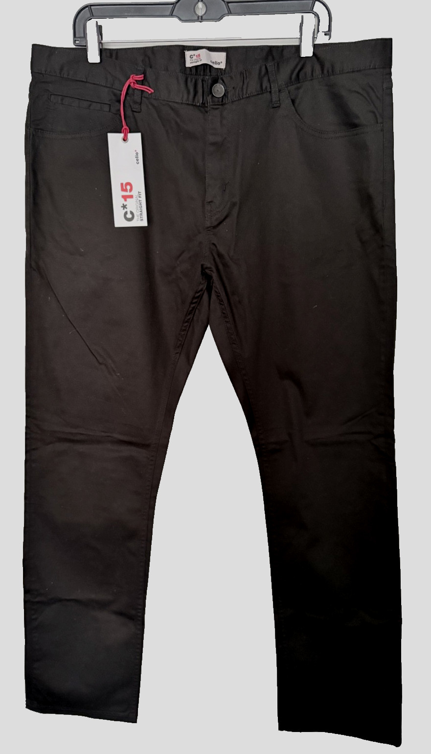 NWT Celio* C * 15 The Original Straight Fit Stretchy Men Black Cotton Pants NWT Celio* C * 15 The Original Straight Fit Stretchy Men Black Cotton Pants