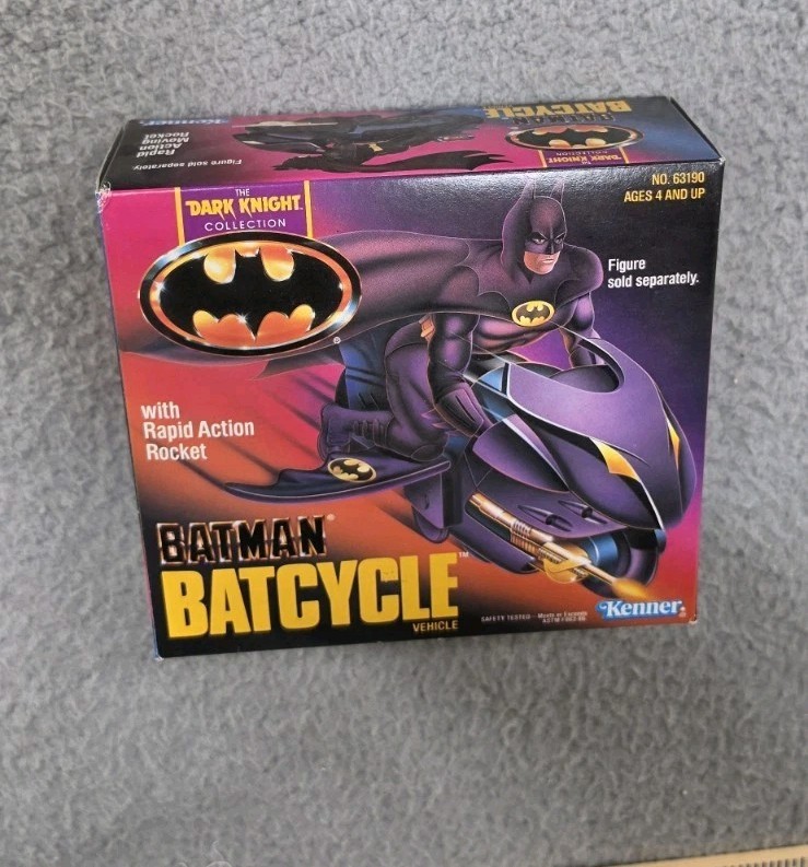 1990 Kenner Batman Batcycle Vehicle Dark Knight Collection New In Box
