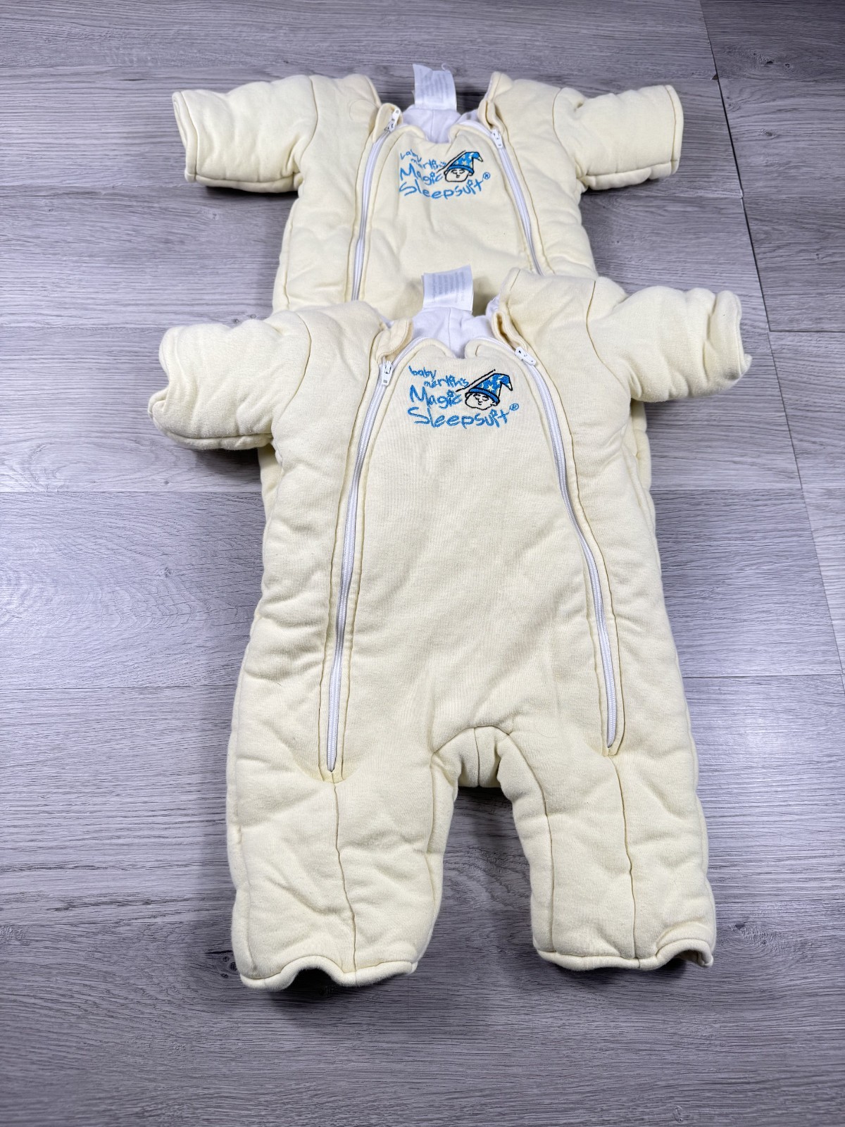 Baby Merlin’s Magic Sleepsuit Large 6-9 Months Yellow Fleece 18-21 lbs Lot of 2