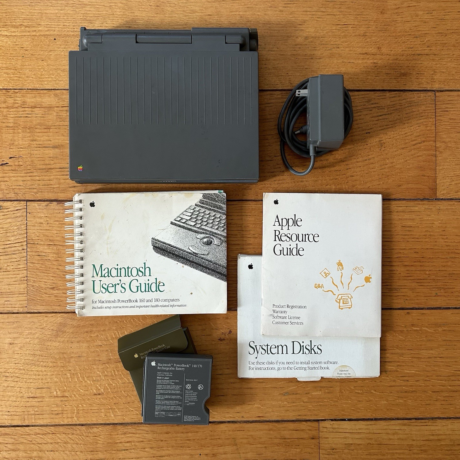1992 Apple Macintosh PowerBook 160 With Manuals, System Disks, Stickers, Receipt 1992 Apple Macintosh PowerBook 160 With Manuals, System Disks, Stickers, Receipt