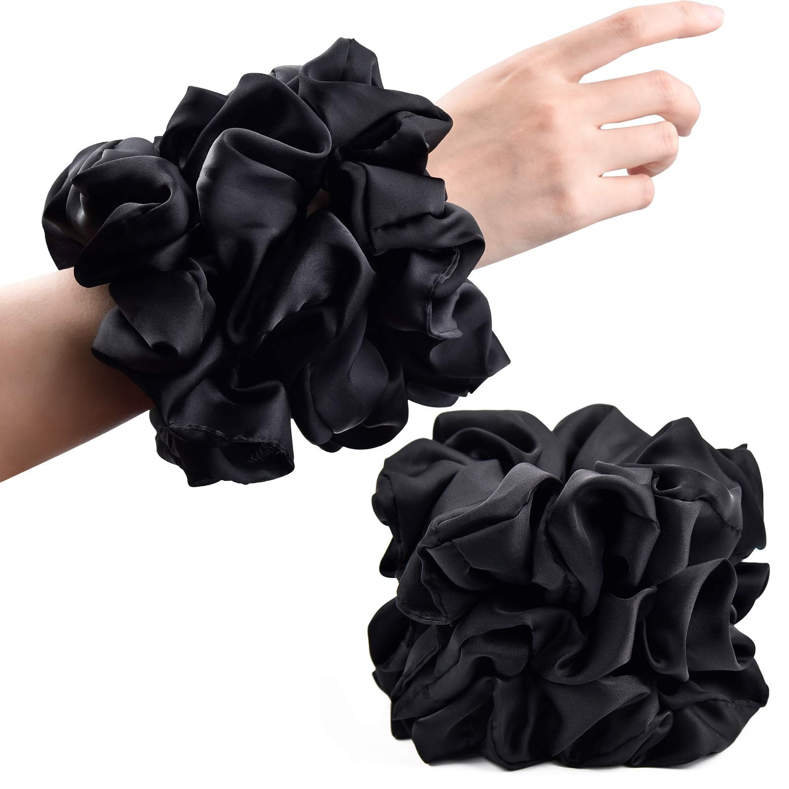 CEELGON Black Big Scrunchies for Women 1 Count (Pack of 6), Oversized CEELGON Black Big Scrunchies for Women 1 Count (Pack of 6), Oversized