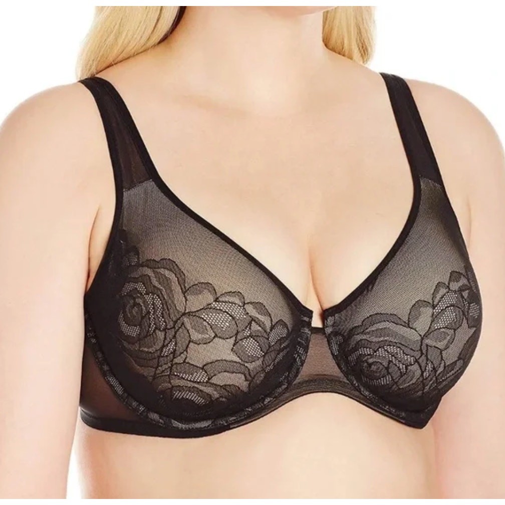 NWT Wacoal Stark Beauty Rose Lace Bra 855225 Women\'s Black Size 32D NWT Wacoal Stark Beauty Rose Lace Bra 855225 Women\'s Black Size 32D