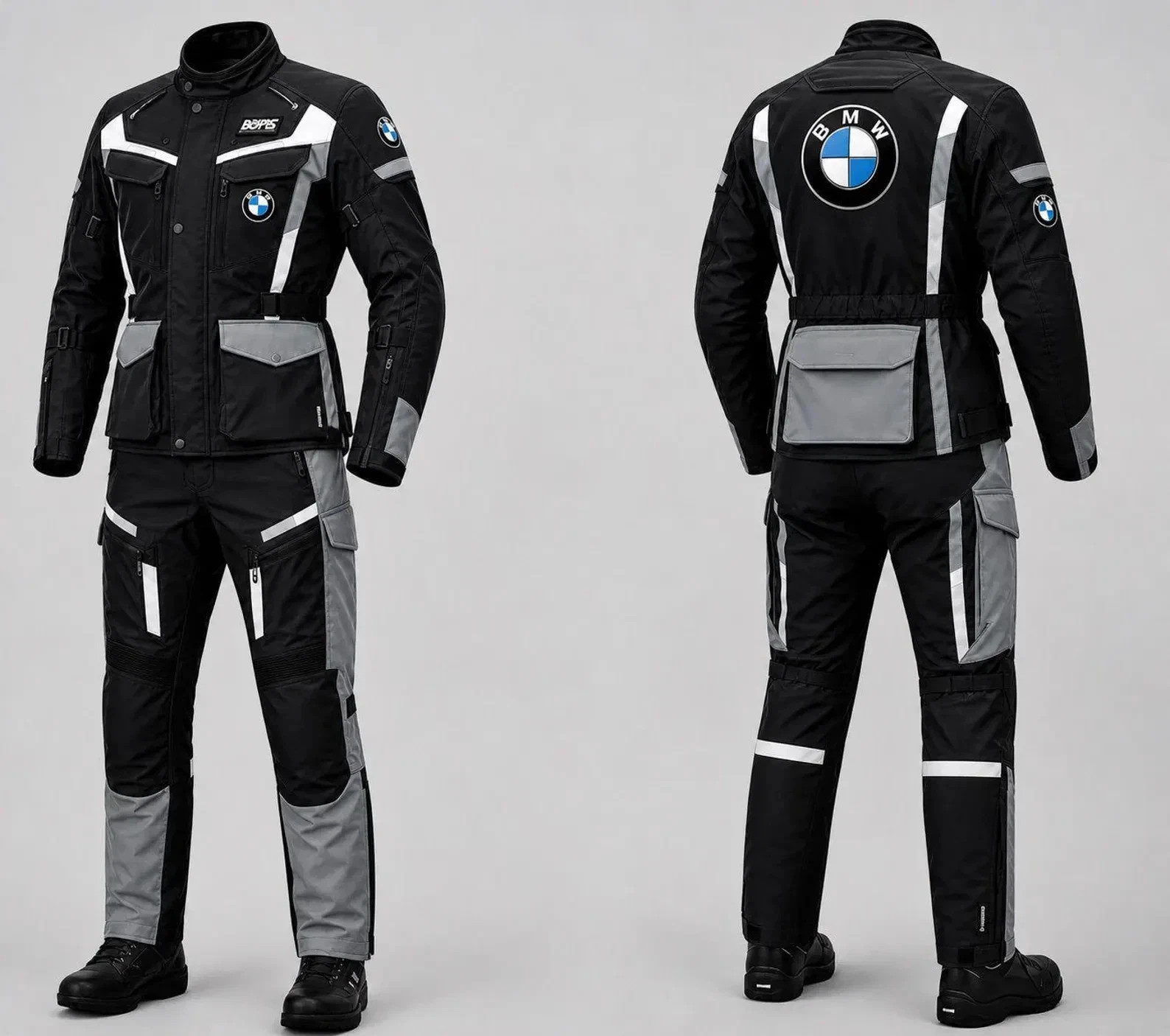 New BMW Men’s Adventure Touring Riding Suit Black Grey Adventure Riding Gear