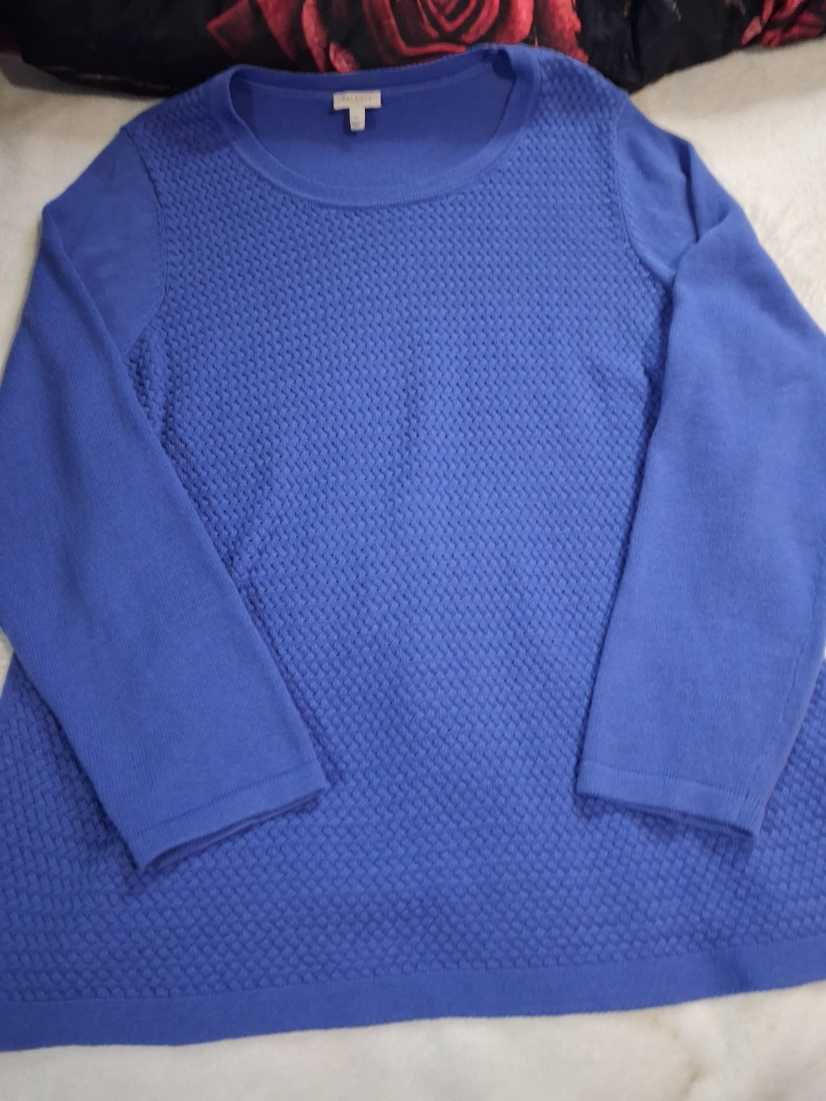 ☆NWOT Talbots~Womens, Blue,%100 Cotton,Round Neck,Relaxed Fit Sweater Size 1XL ☆NWOT Talbots~Womens, Blue,%100 Cotton,Round Neck,Relaxed Fit Sweater Size 1XL