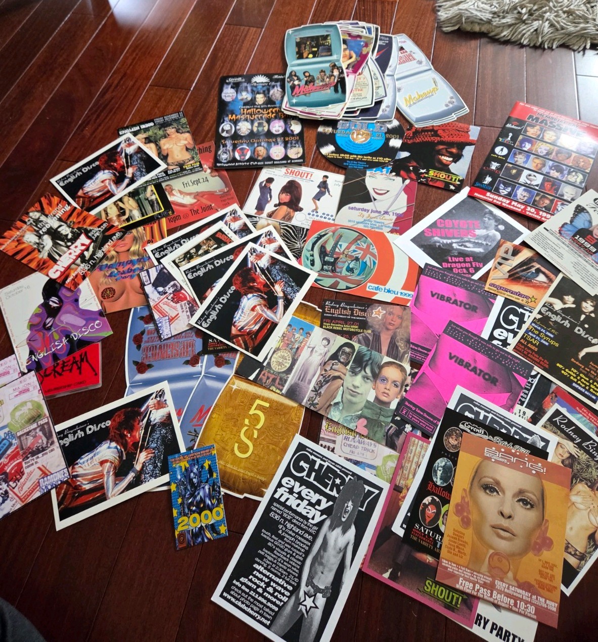 Lot Y2K 2000s Los Angeles Club Flyers  Cherry Glitter Goth Rodneys Hollywood 