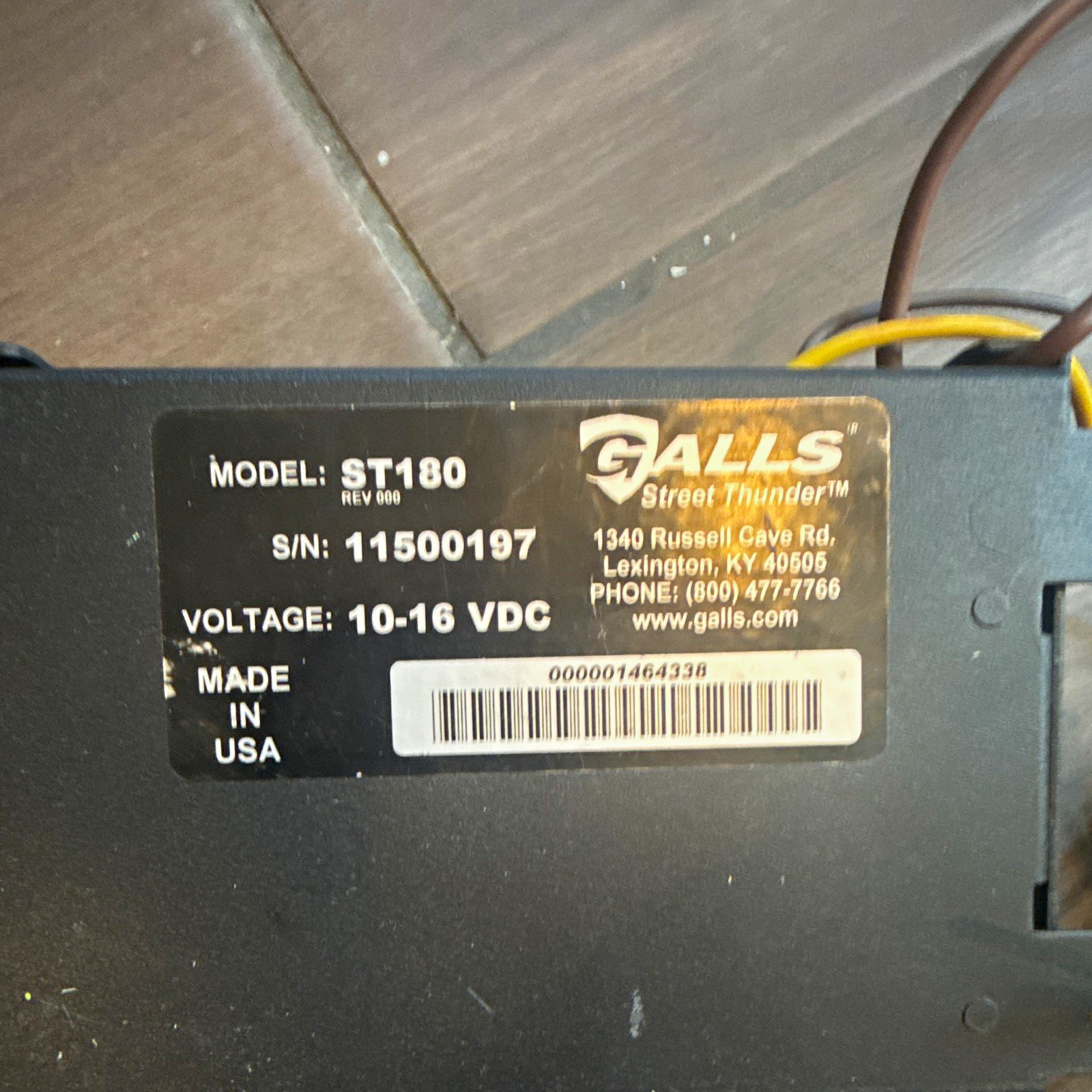 Galls Street Thunder ST180 Public Safety Siren Controller Control Unit 10-16 VDC Galls Street Thunder ST180 Public Safety Siren Controller Control Unit 10-16 VDC
