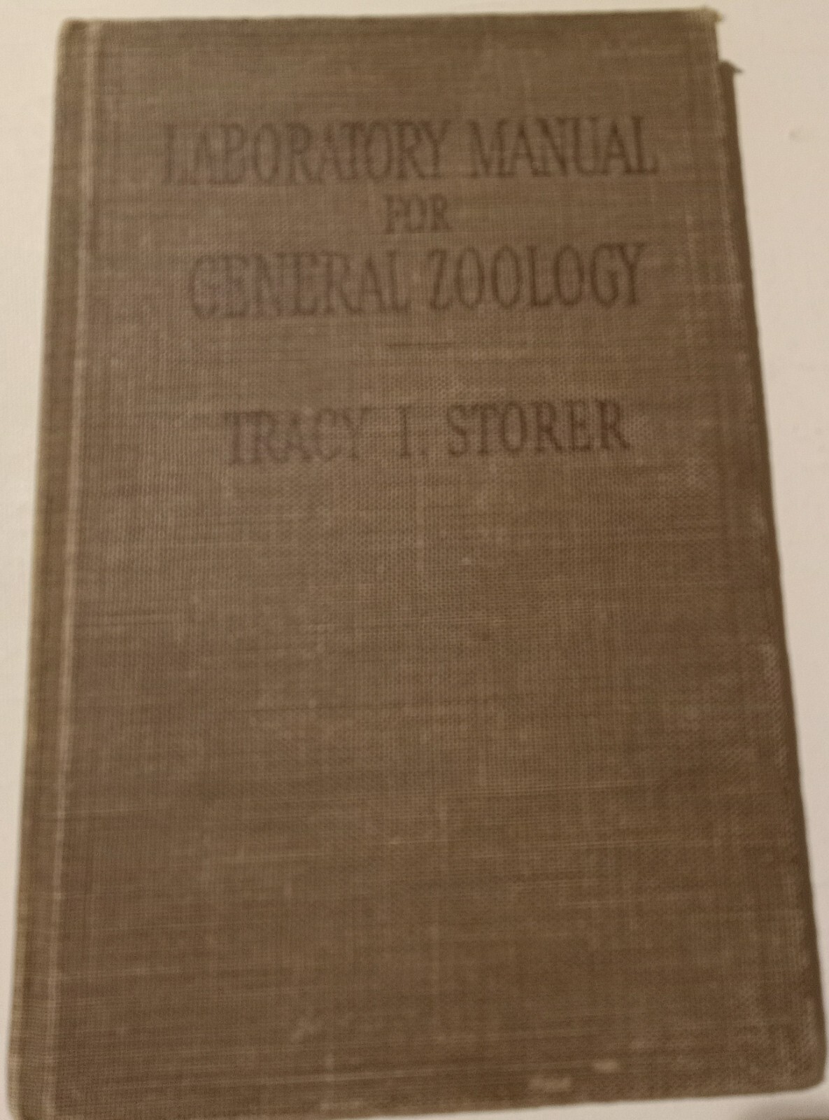 LABORATORY MANUAL FOR GENERAL ZOOLOGY VINTAGE 1944 BOOK BY TRACI I. STORER
