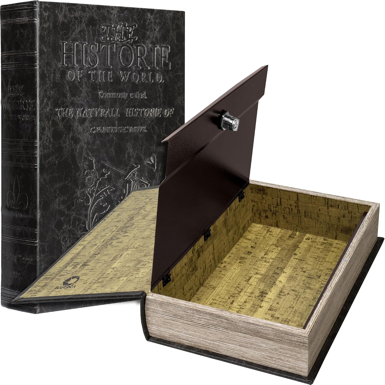 Large Antique Book Lock Box with Key Lock , 8.75 Large Antique Book Lock Box with Key Lock , 8.75