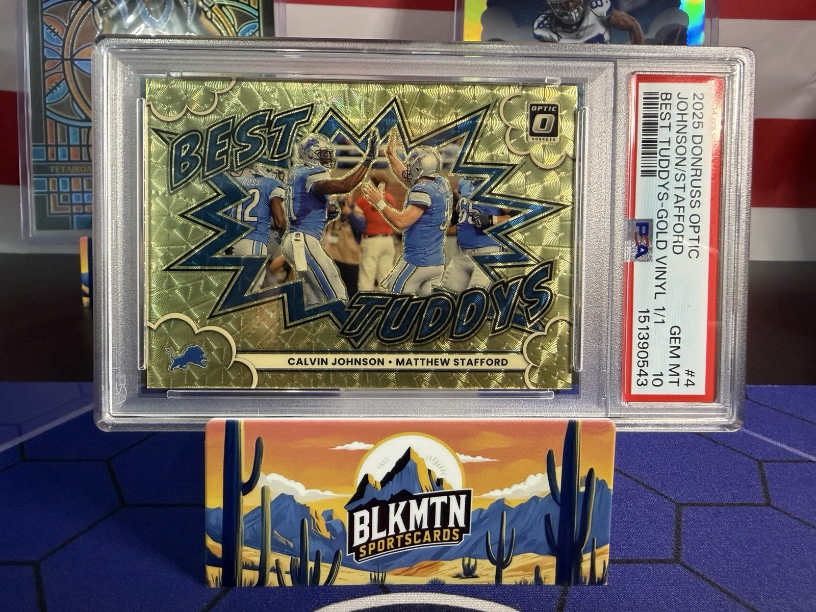 2025 Panini Donruss Optic #4 M.Stafford, C.Johnson Gold Vinyl 1/1 PSA GEM MT 10 2025 Panini Donruss Optic #4 M.Stafford, C.Johnson Gold Vinyl 1/1 PSA GEM MT 10