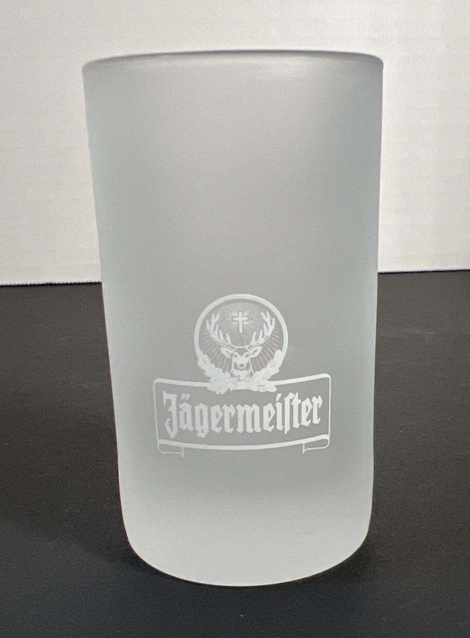 Jagermeister 3.5” Double Shot Frosted Shot Glass ( 2CL & 4CL  ARC Measurements )