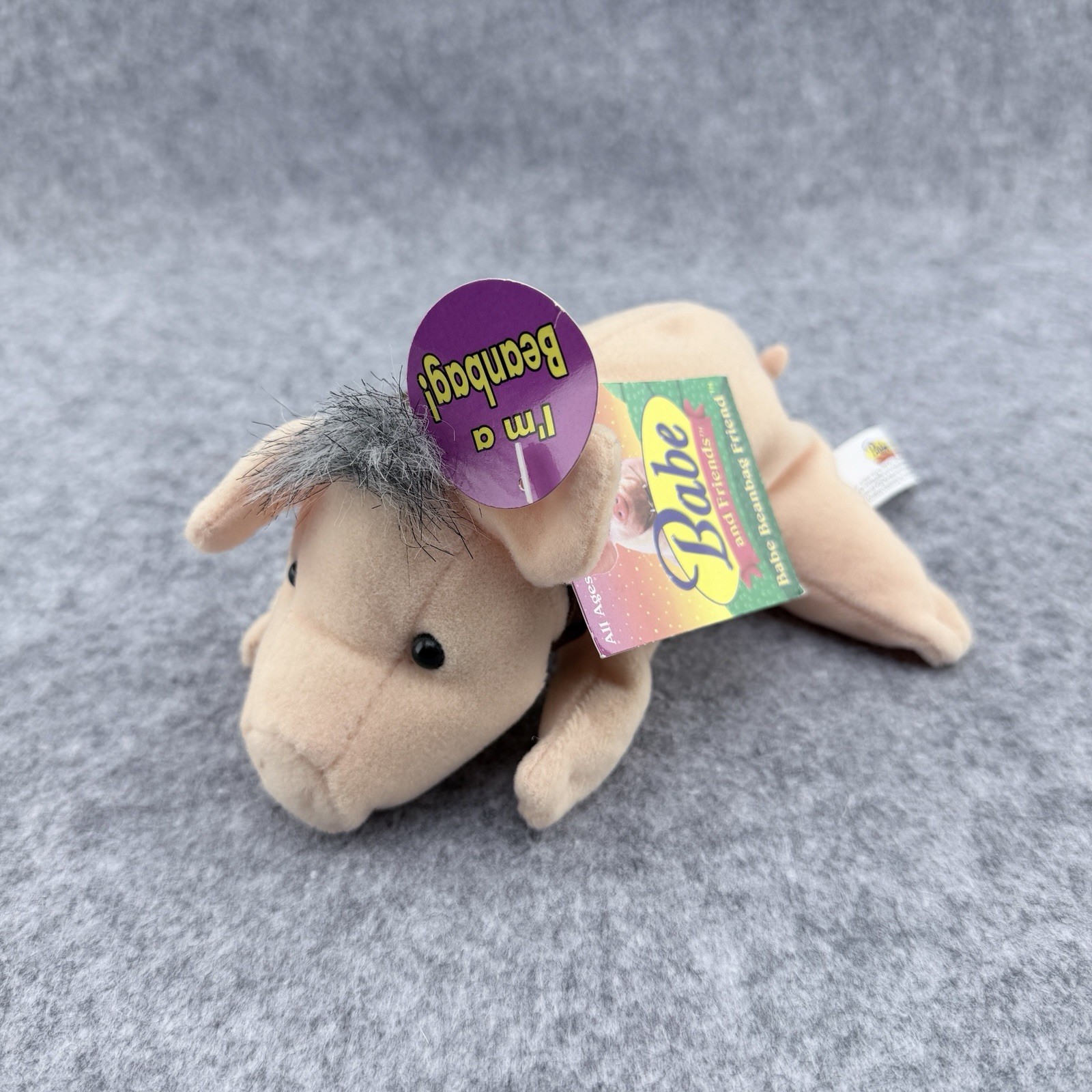 Vintage 1998 Babe The Pig Plush Beanie Stuffed Animal Universal Studios Toy