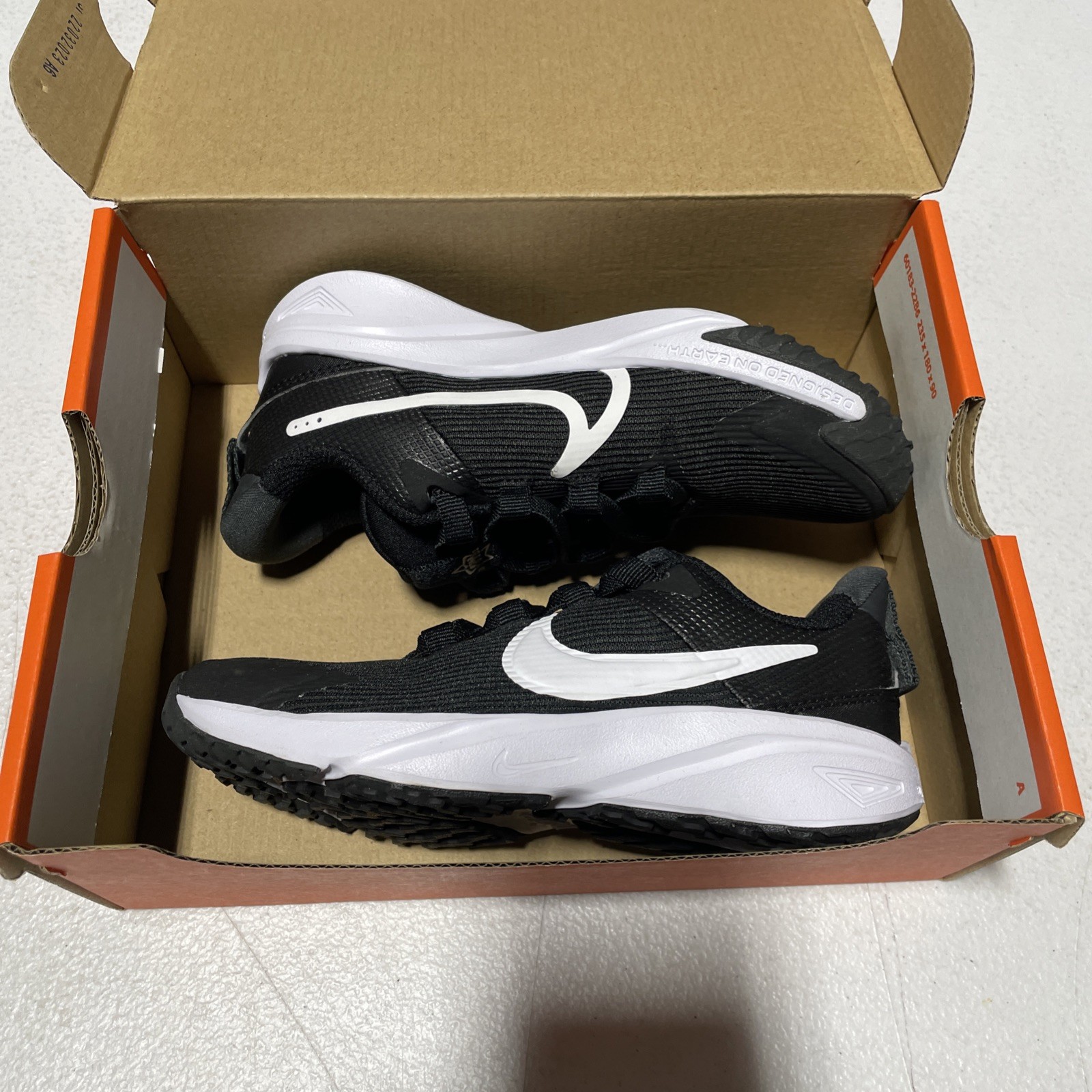 Nike Star Runner 4 NN PS Slip On Shoes Black Anthracite White Sz 12c
