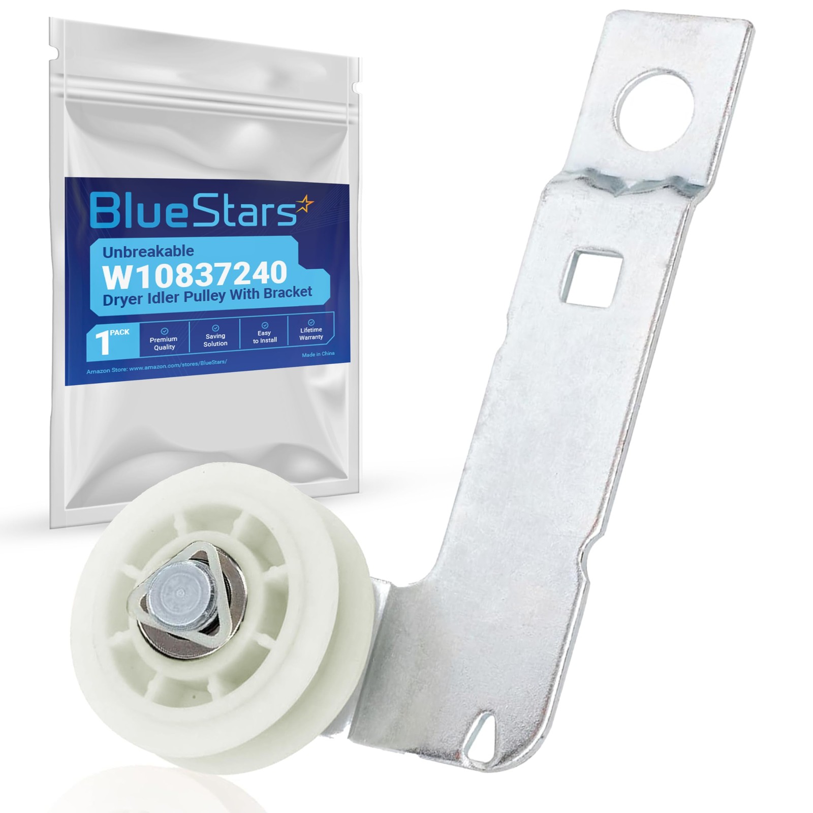 Unbreakable W10837240 Dryer Idler Pulley With Bracket for Kenmore