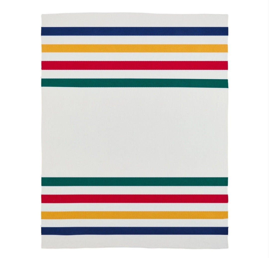 NEW Hudson\'s Bay HBC Stripes Cotton Summer Knit Throw 50x60-in