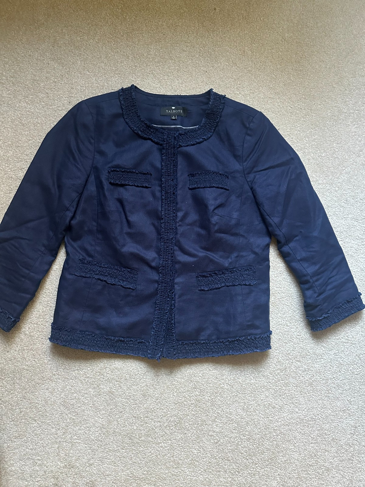 Talbots Navy Jacket 3/4\ Talbots Navy Jacket 3/4\