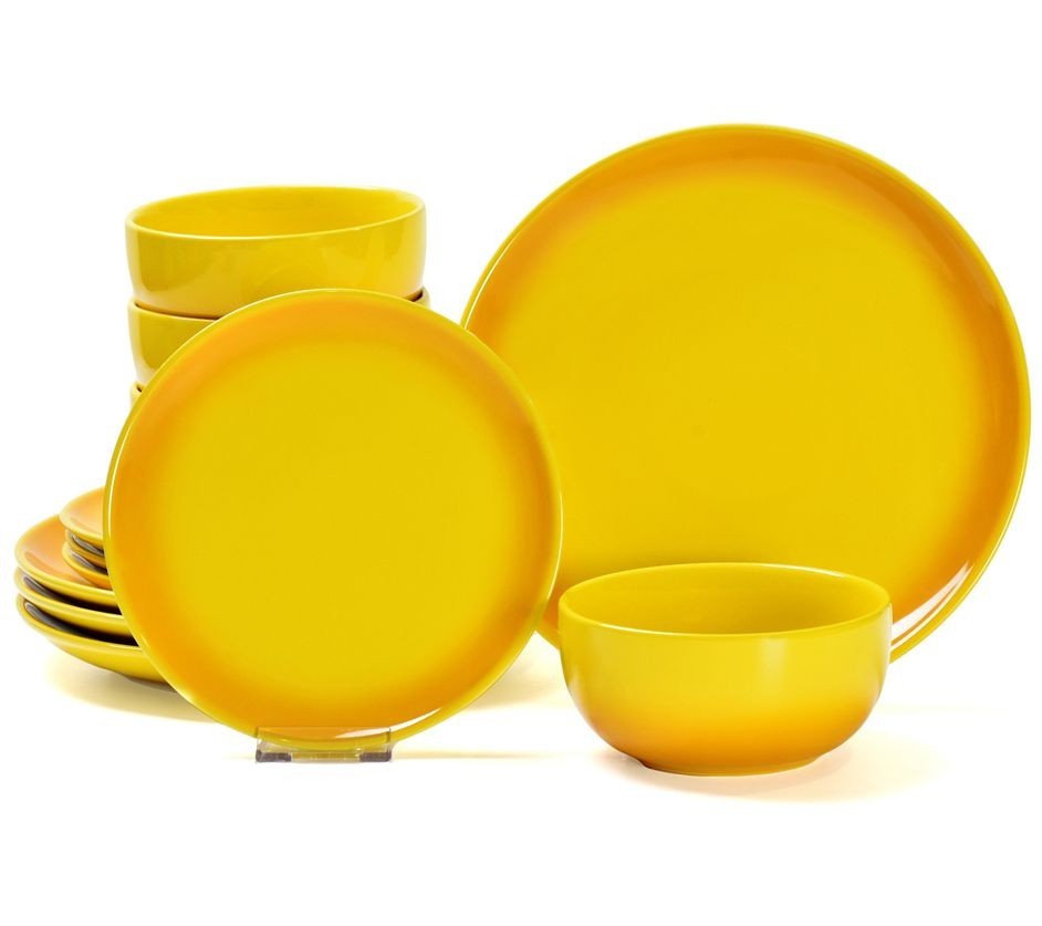 Temp-tations Ombre 12-Piece Dinnerware Set K81344 Yellow