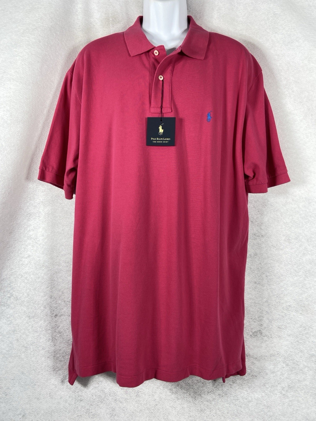 Vintage Polo Ralph Lauren Polo Shirt Mens XXL Pink Short Sleeves Made In USA New