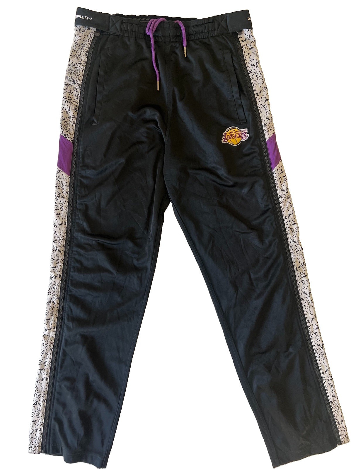 NBA Los Angeles Lakers Jogger ZIPWAY Mens Pants Black Purple Size XL Basketball NBA Los Angeles Lakers Jogger ZIPWAY Mens Pants Black Purple Size XL Basketball
