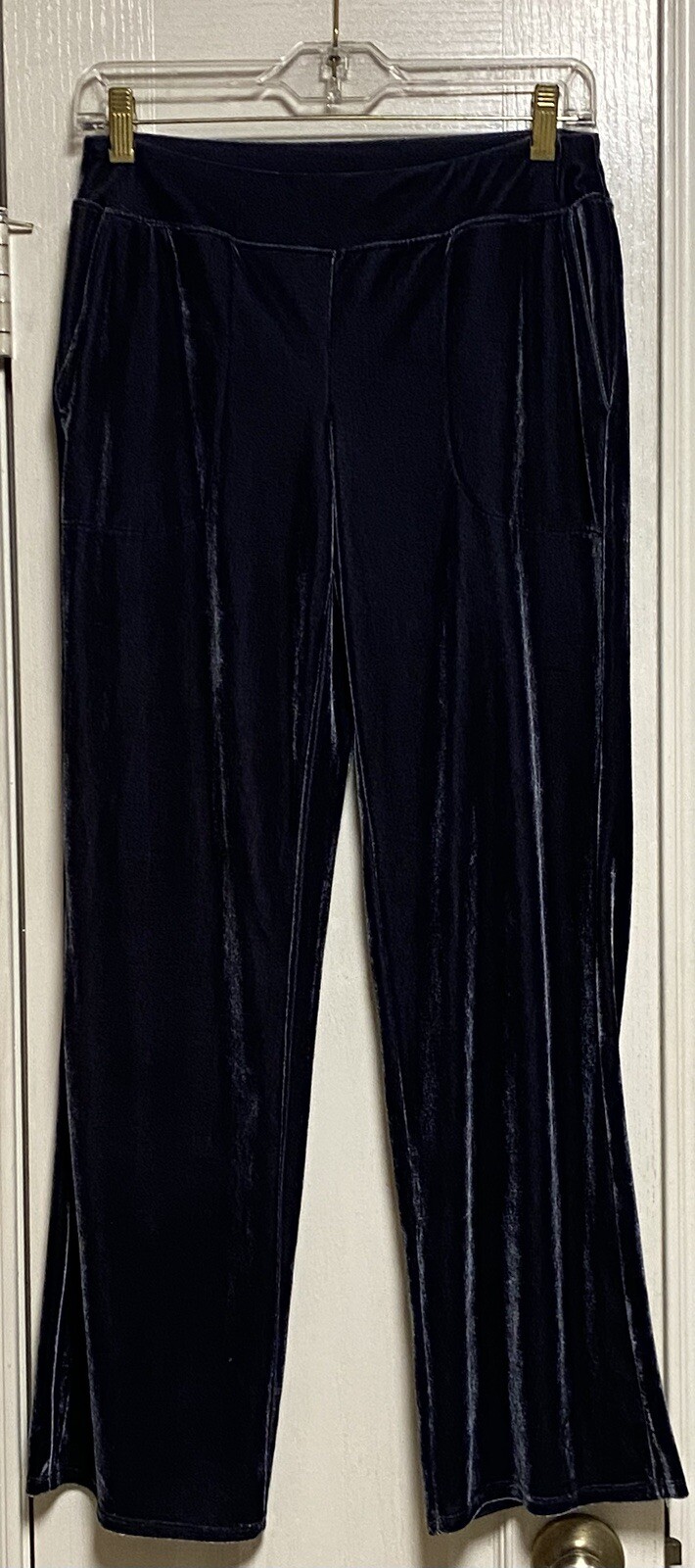 Sumptuous SOMA Dark Gray/Silver Velvet Pull On W/Pockets XS Lounge Pants
