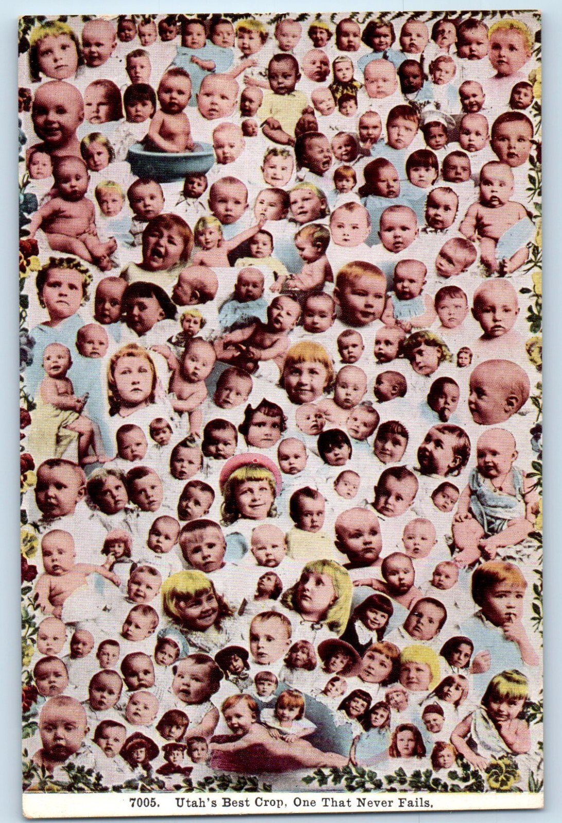 c1910's Multi Babies Utah's Best Crop On That Never Fails Antique Postcard c1910's Multi Babies Utah's Best Crop On That Never Fails Antique Postcard
