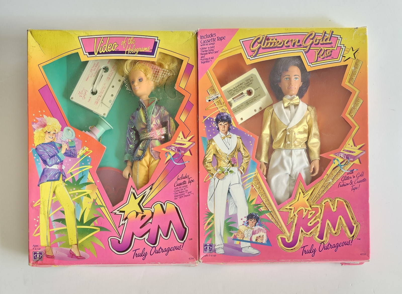 Vintage 1986 Jem and the Holograms Doll Lot Video & Glitter Gold Rio NIB Hasbro