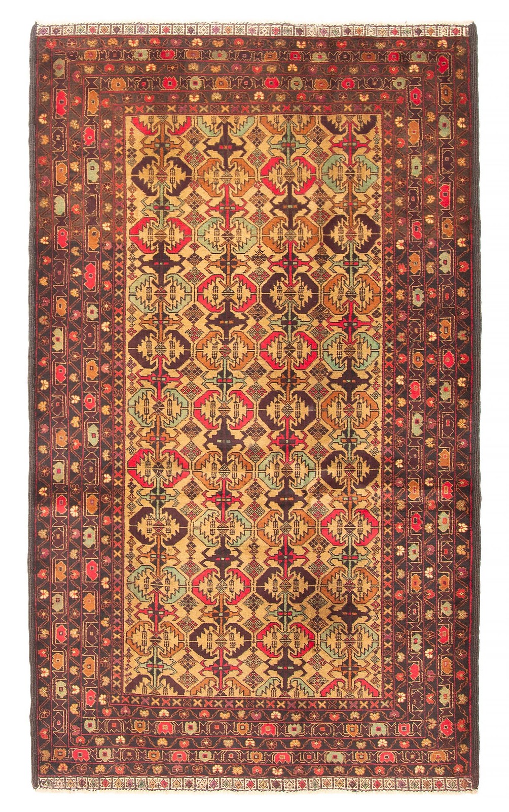 Vintage Hand-Knotted Area Rug 3'11