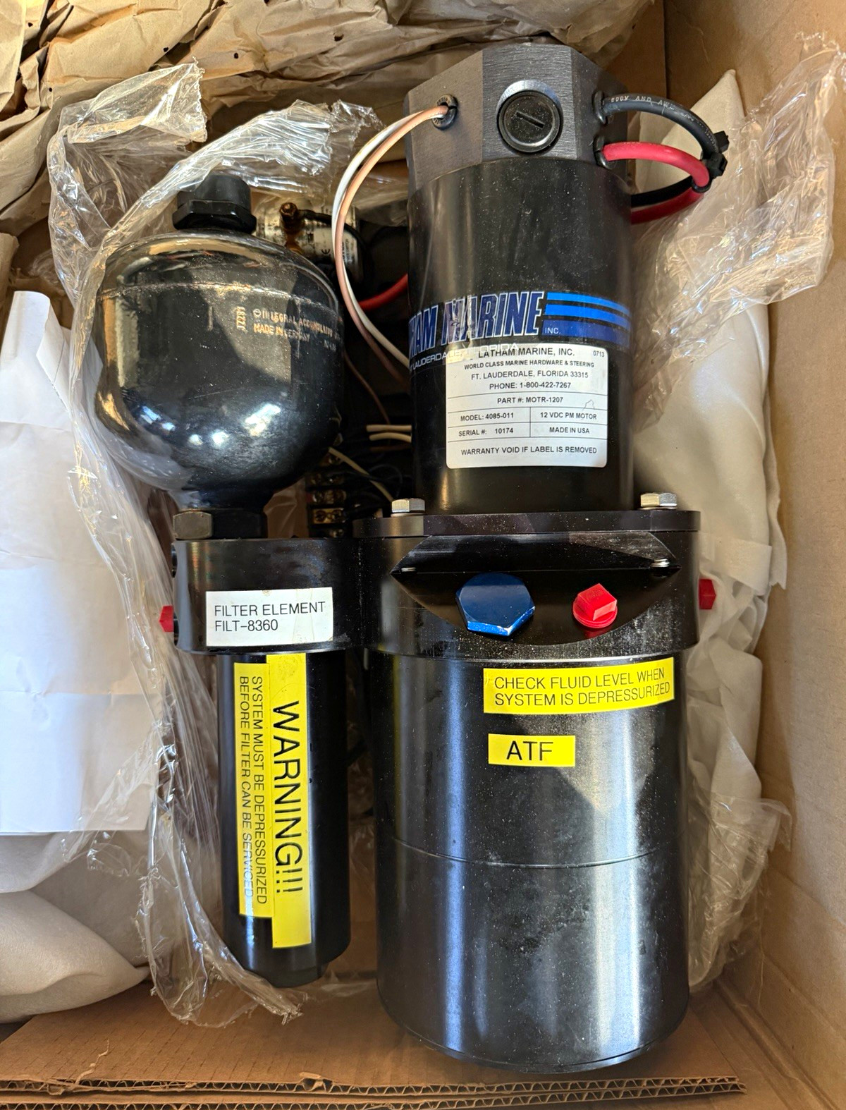 LA MARINE INC MOTR-1207 12 VDC Electric Hydraulic Gear Pump Double Acting LA MARINE INC MOTR-1207 12 VDC Electric Hydraulic Gear Pump Double Acting