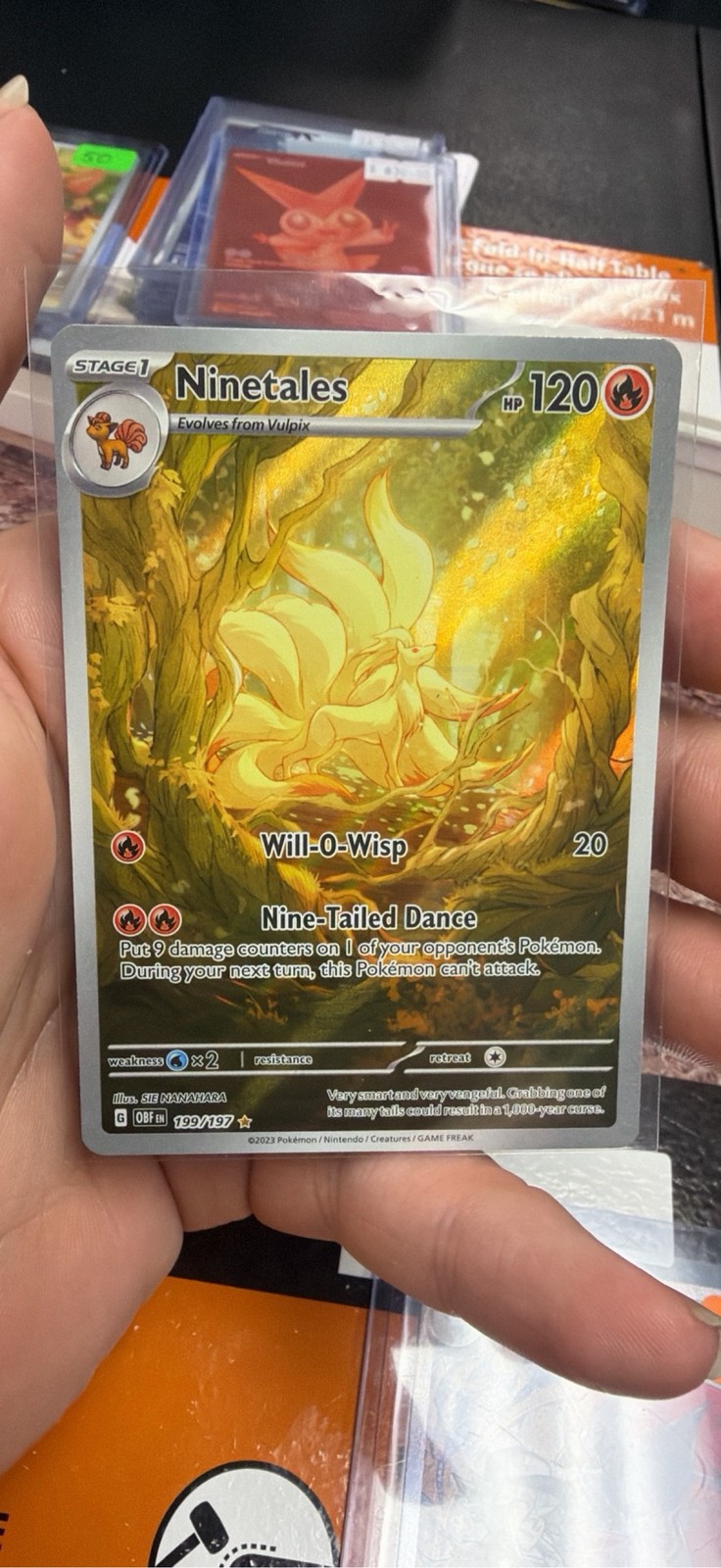 Ninetales -199/197 199 Illustration Rare - SV03: Obsidian Flames Pokemon 2023 Ninetales -199/197 199 Illustration Rare - SV03: Obsidian Flames Pokemon 2023