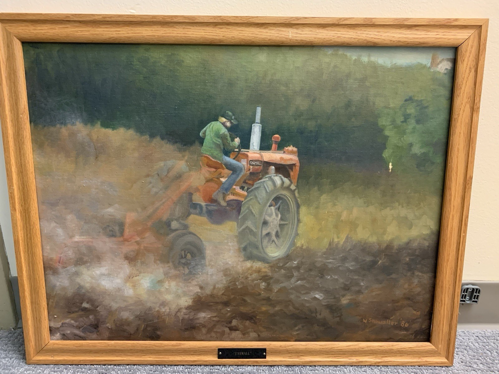 Vintage 1986 Rustic Original Painting On Canvas “Farmall” Signed & Dated Vintage 1986 Rustic Original Painting On Canvas “Farmall” Signed & Dated