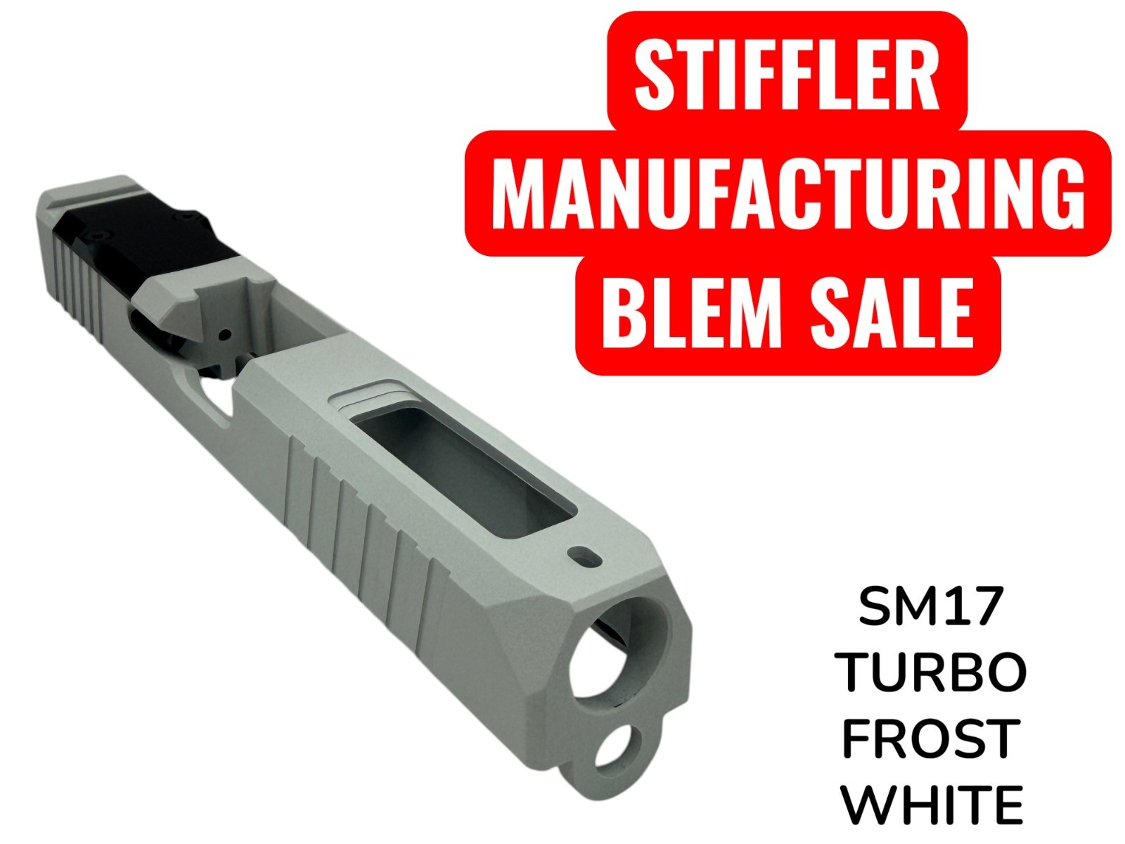 BLEM Turbo For G17 custom Slide gen3 NEW Cerakote upper stripped Frost White