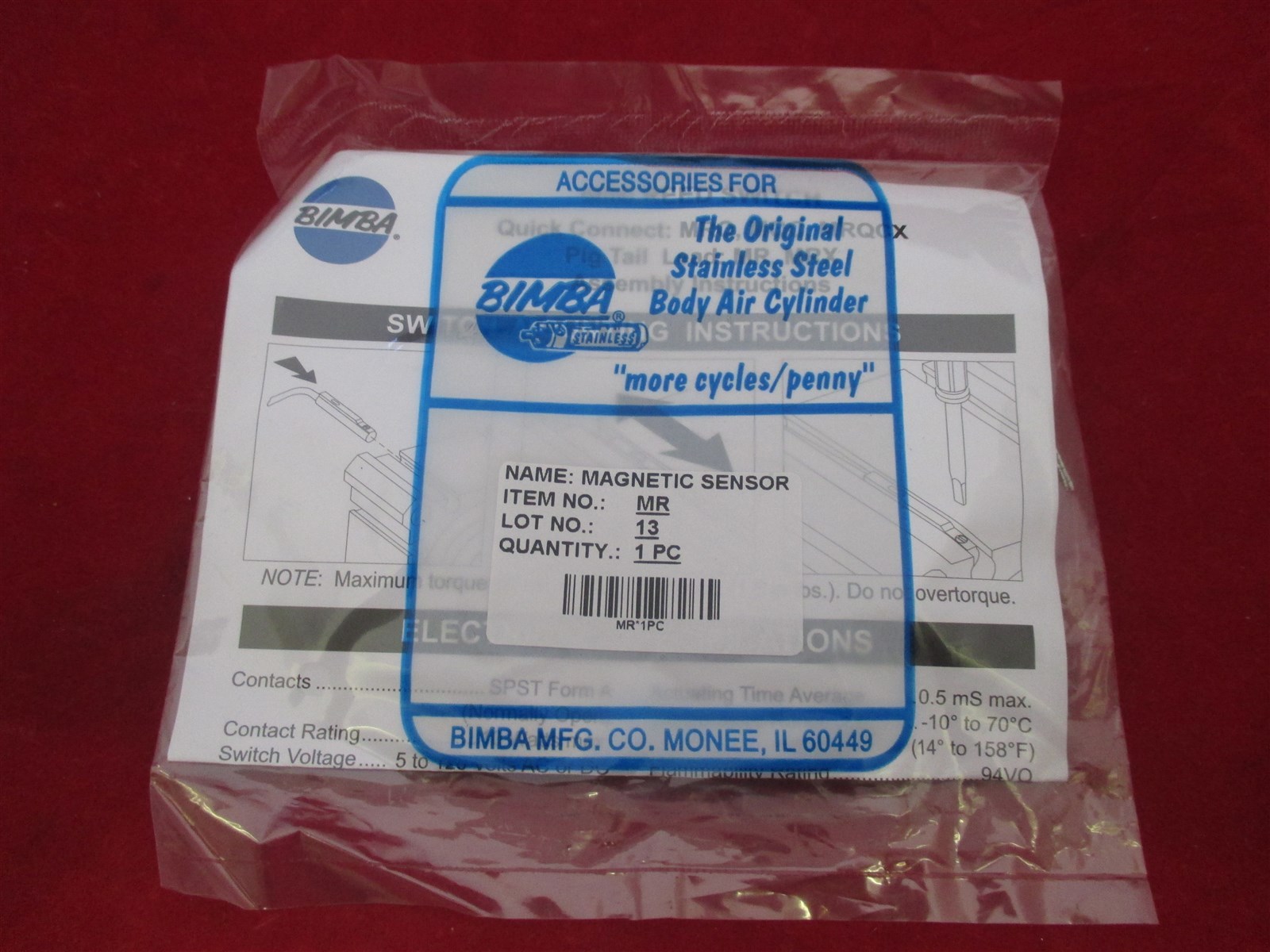 Bimba Magnetic Sensor MR Bimba Magnetic Sensor MR