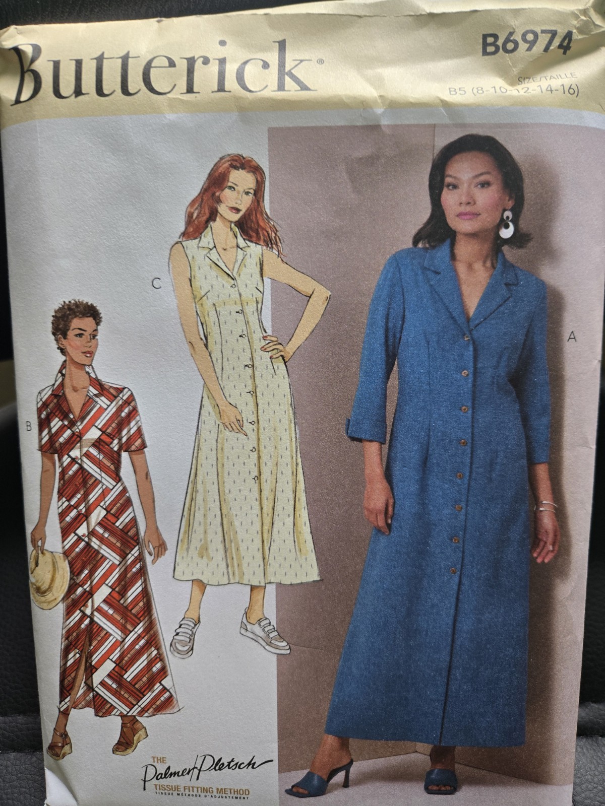 Butterick 6974 Shirt Dress w/ Front & Back Darts Misses\' 8-16 Pattern Uncut