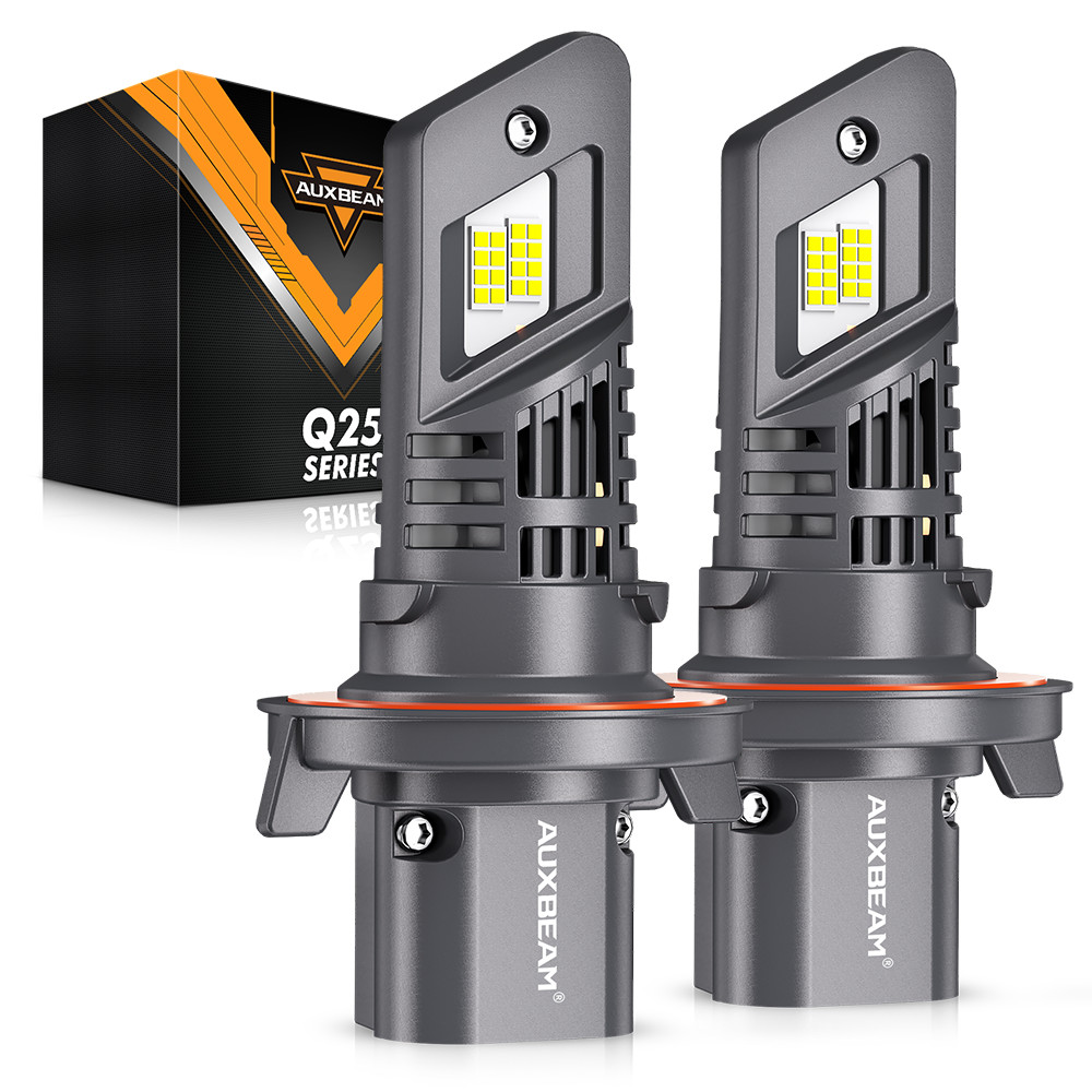 AUXBEAM H13 9008 Canbus LED Headlight Bulbs High Low Beam Super Bright 6500K 2x