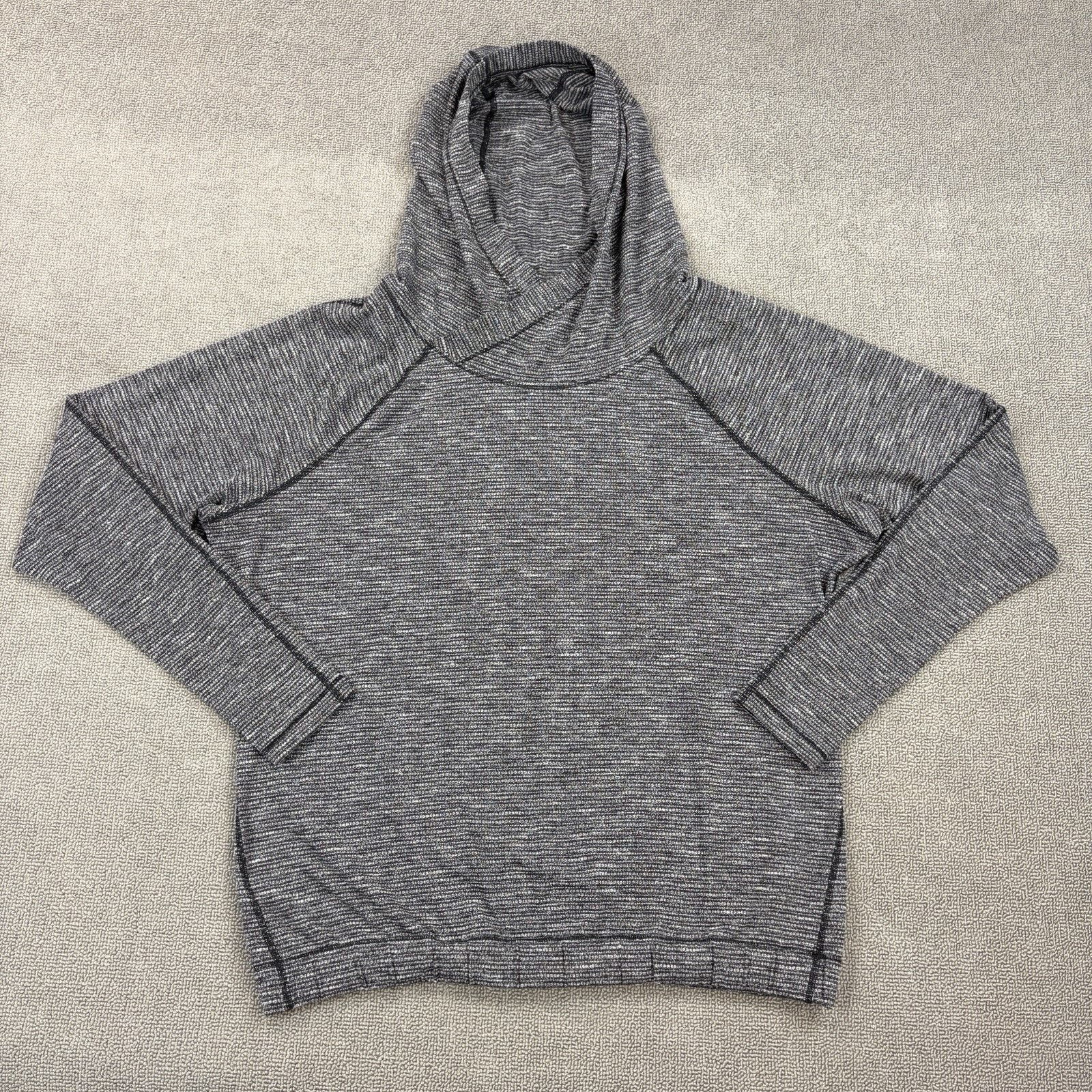 Lululemon Sweater Womens L Gray Healthy Heart Pullover Cowl Neck Long Sleeve